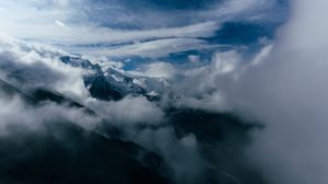 Preview wallpaper mountains, clouds, snow