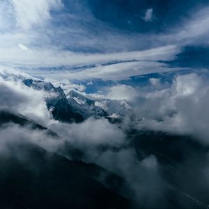 Preview wallpaper mountains, clouds, snow