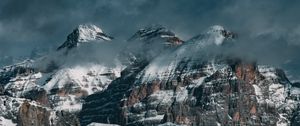 Preview wallpaper mountains, clouds, snow, landscape
