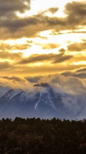 Preview wallpaper mountains, clouds, sunlight, nature, landscape