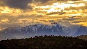 Preview wallpaper mountains, clouds, sunlight, nature, landscape