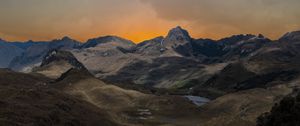 Preview wallpaper mountains, clouds, sunset, sky