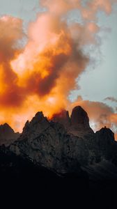 Preview wallpaper mountains, clouds, sunset, nature