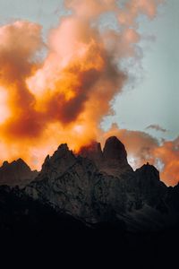 Preview wallpaper mountains, clouds, sunset, nature