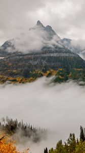 Preview wallpaper mountains, clouds, trees, nature, view