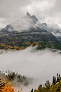 Preview wallpaper mountains, clouds, trees, nature, view