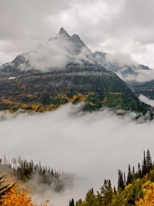 Preview wallpaper mountains, clouds, trees, nature, view