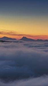 Preview wallpaper mountains, clouds, twilight, nature