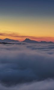 Preview wallpaper mountains, clouds, twilight, nature