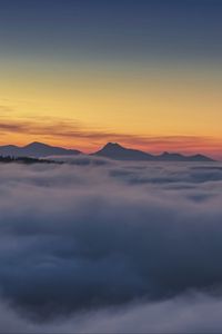 Preview wallpaper mountains, clouds, twilight, nature
