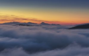 Preview wallpaper mountains, clouds, twilight, nature