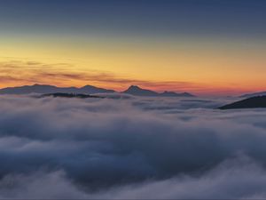 Preview wallpaper mountains, clouds, twilight, nature