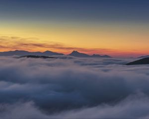 Preview wallpaper mountains, clouds, twilight, nature