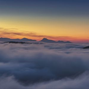 Preview wallpaper mountains, clouds, twilight, nature
