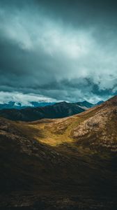 Preview wallpaper mountains, clouds, valley, anchorage, united states