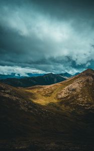 Preview wallpaper mountains, clouds, valley, anchorage, united states