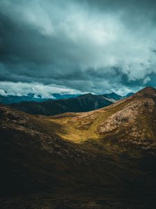 Preview wallpaper mountains, clouds, valley, anchorage, united states