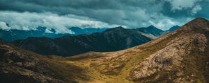 Preview wallpaper mountains, clouds, valley, anchorage, united states