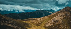 Preview wallpaper mountains, clouds, valley, anchorage, united states