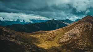 Preview wallpaper mountains, clouds, valley, anchorage, united states