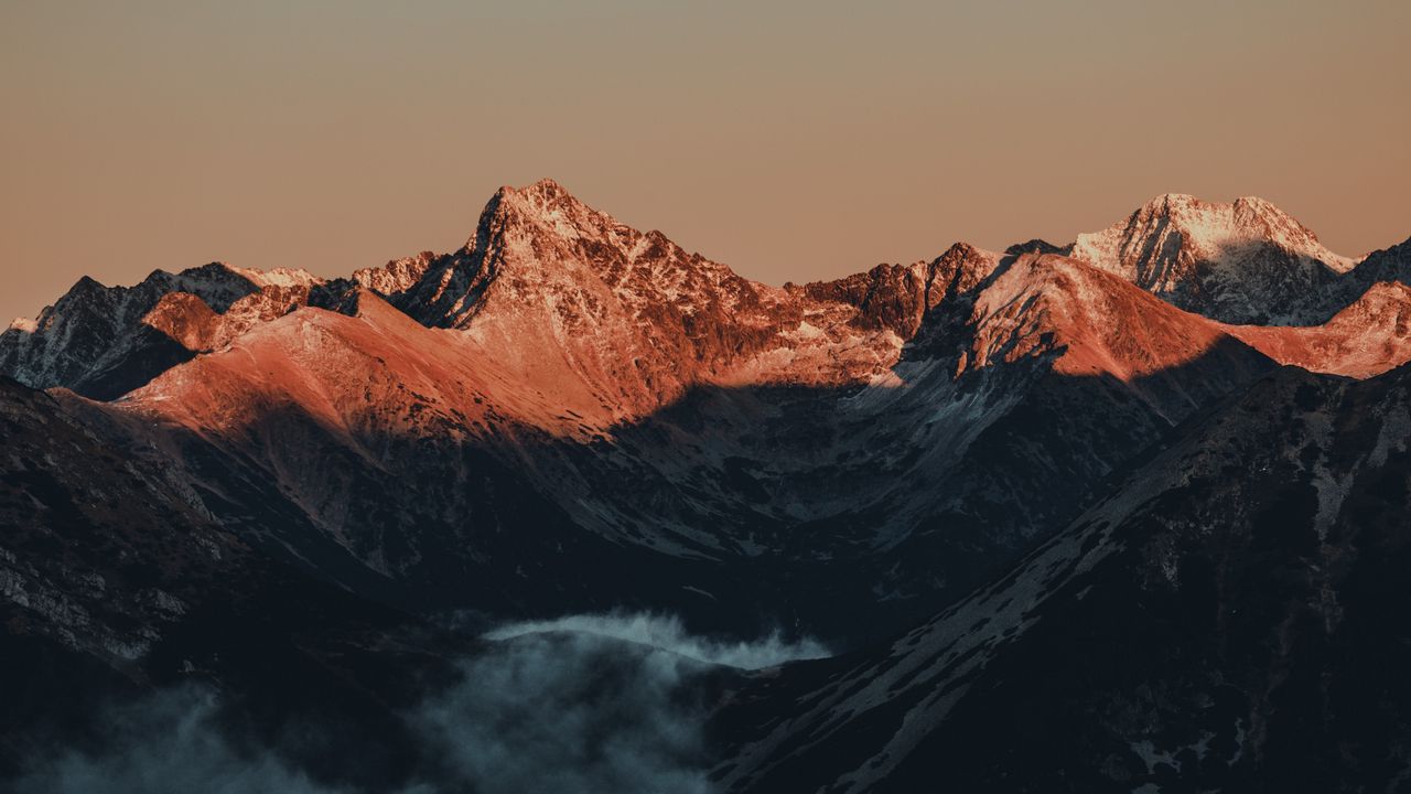 Wallpaper mountains, clouds, valley, dusk, landscape