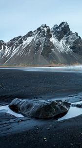 Preview wallpaper mountains, coast, stones, rocks, snowy