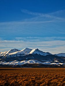 Preview wallpaper mountains, colorado, peaks, snowy, horizon, sky