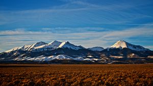 Preview wallpaper mountains, colorado, peaks, snowy, horizon, sky