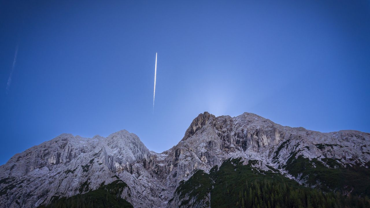 Wallpaper mountains, comet, sky, landscape, nature