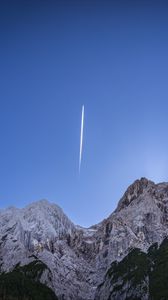 Preview wallpaper mountains, comet, sky, landscape, nature