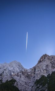 Preview wallpaper mountains, comet, sky, landscape, nature