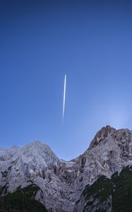 Preview wallpaper mountains, comet, sky, landscape, nature