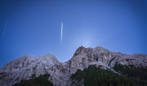 Preview wallpaper mountains, comet, sky, landscape, nature
