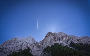 Preview wallpaper mountains, comet, sky, landscape, nature