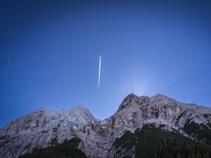 Preview wallpaper mountains, comet, sky, landscape, nature