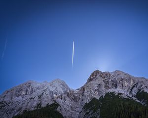 Preview wallpaper mountains, comet, sky, landscape, nature