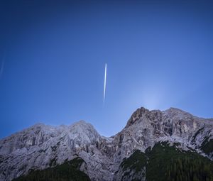 Preview wallpaper mountains, comet, sky, landscape, nature