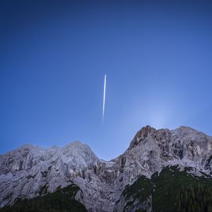 Preview wallpaper mountains, comet, sky, landscape, nature