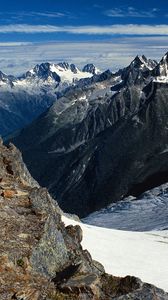 Preview wallpaper mountains, descent, peak, height, british columbia, canada