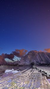 Preview wallpaper mountains, dusk, night, sky, stars