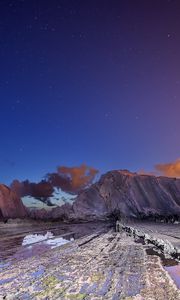 Preview wallpaper mountains, dusk, night, sky, stars