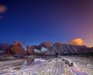 Preview wallpaper mountains, dusk, night, sky, stars