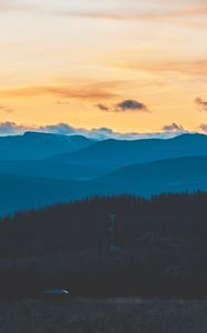 Preview wallpaper mountains, evening, sky, clouds