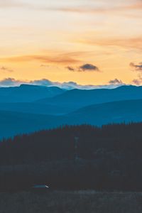 Preview wallpaper mountains, evening, sky, clouds