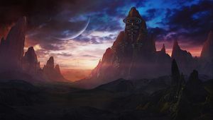Preview wallpaper mountains, fantasy, landscape, art