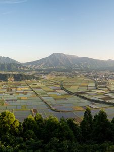 Preview wallpaper mountains, fields, lines, nature