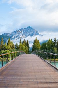 Preview wallpaper mountains, fog, bridge, distance, forest