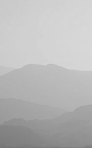 Preview wallpaper mountains, fog, bw, nature