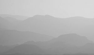 Preview wallpaper mountains, fog, bw, nature