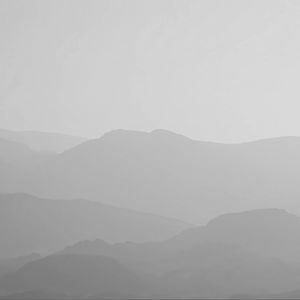 Preview wallpaper mountains, fog, bw, nature